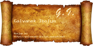 Galvanek Ibolya névjegykártya